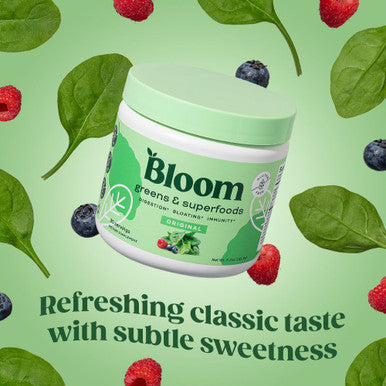 Bloom Nutrition Superfood Greens Powder Digestive Enzymes with Probiotics and Prebiotics Gut Health Bloating Relief Original + Milk Frother High Powered Hand Mixer