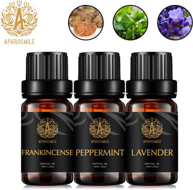 Therapeutic-Grade Aromatherapy Essential Oils Set, Peppermint Lavender Frankincense Essential Oils Set, 100% Pure Aromatherapy Essential Oils Kit for Diffuser, Massage, Humidifier 3x10ml