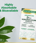 Nature's Bounty Advanced Vitamin D3 With Magnesium Citrate Immune Formula Supports Immune And Bone Health 90 Tablets