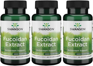 Swanson Maximum Strength Fucoidan Extract - Herbal Supplement Promoting Immune System Function - Natural Formula Supporting Overall Health - (60 Veggie Capsules 500mg Each) (3 Pack)