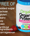 Orgain Bundle Chocolate Protein Powder and Chocolate Protein Superfoods Powder Vegan Made without Dairy Gluten and Soy NonGMO