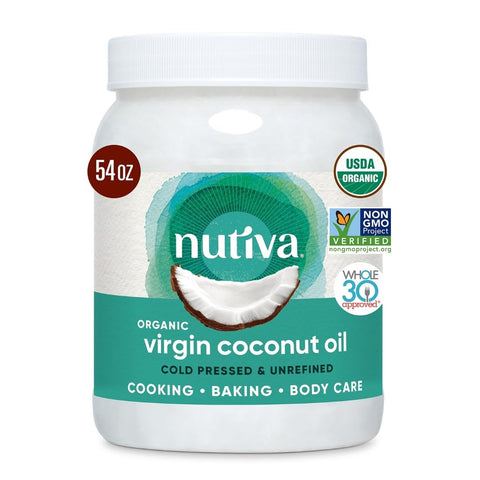 Nutiva Organic, Cold-Pressed, Unrefined, Virgin Coconut Oil from Fresh, non-GMO, Sustainably Farmed Coconuts, 15-ounce