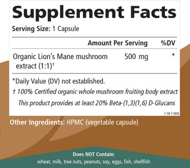 Pure Essence Labs MyPure Lions Mane Organic Mushroom Supplement - 100% Real Mushroom Extract for Immune Support, Combat Stress, Build Energy - Best Immune Booster for Men and Women (30 Capsules)