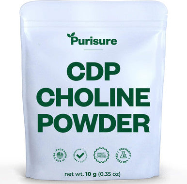 Purisure Cdp Choline Powder 10G Cdp Choline Supplements That Support Attention Focus And Energy Citicoline Powder For Cognitive Function Increases Motivation And Productivity 40 Servings