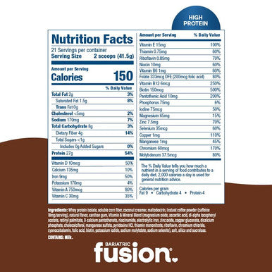 Bariatric Fusion Cappuccino High Protein Meal Replacement 41.5 Grams