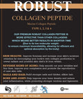 Robust Collagen Peptide Robust Pure Hydrolyzed Marine Collagen Peptide Quality.Type 1 2 3 and 4 Low Molecular Weight Maximum Bioavailability and Optimal Absorption.Kosher OU 11 Ounce