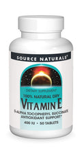 Source s Vitamin E, 400 iu Fat-Soluble Antioxidant - 50 Tablets