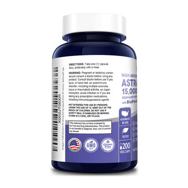 NusaPure Astragalus 15,000 mg Per Caps 200 Veggie Capsules (Vegetarian, Non-GMO & Gluten-Free) Max Strength