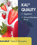 Kal B-12 Adenosylcobalamin Activmelt, Strawberry, White, 90 Count