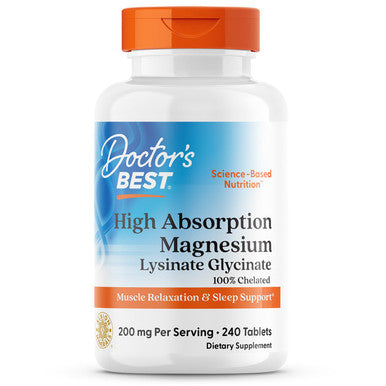 Doctor's Best High Absorption Magnesium 100% Chelated 240 Tablets