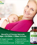 Zazzee Myo-Inositol + D-Chiro + Vitex, 120 Vegan Capsules, Optimal 40:1 Inositol Ratio, With 500 Mg Vitex, 100% Vegetarian, All-N