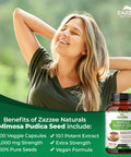 Zazzee Mimosa Pudica Seed 10:1 Extract, 200 Vegan Capsules, 1100 Mg, 3+ Month Supply, Potent 10:1 Extract, Non-Gmo And All-Natura