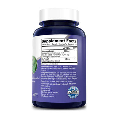 NusaPure Astragalus 15,000 mg Per Caps 200 Veggie Capsules (Vegetarian, Non-GMO & Gluten-Free) Max Strength