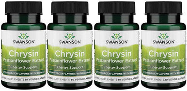 Swanson Chrysin Passionflower Extract - Herbal Supplement Promoting Overall Health Wellness & Fitness - Natural Formula May Support Lean Muscle Maintenance - (30 Veggie Capsules)