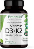 EMERALD LABS Vitamin D3+K2 Vitamin D and VitalDelta MK7 for Bone Health and Heart Support Vegetarian GlutenFree Clinical Potency 60 Vegetable Capsules