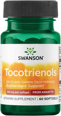 Swanson Deltagold Tocotrienols-Annatto Tocotrienols -Vitamin E Tocotrienols 99% Tocopherol (60 Softgels 50mg Each) in selection central