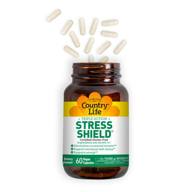 Country Life Stress Shield Triple Action 60 Vegan Capsules Certified Gluten Free Certified Vegan