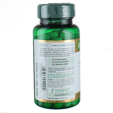 Nature's Bounty Calcium-Magnesium-Zinc Caplets 200 Caplets (2 X 100 Count Bottles)