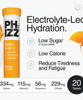 Phizz Electrolyte Multivitamin Rehydration Tablets 18 Vitamins & Minerals Energy Boost (Orange 60 Tablets)