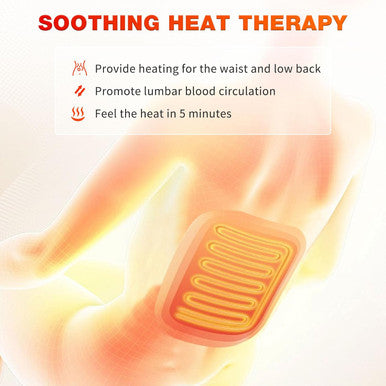 Back Massager With Heat For Pain Relief, Back Massage Chair Pad, Chair Massager For Full Body Massage, Deep Tissue Vibration Massager With 2 Adapters, Chair Massage For Office And Recliner