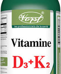 VORST Vitamin D3 1000IU + Vitamin K2 120mcg 120 Vegan Capsules | Super Supplement for Healthy Bones & Teeth | 1 Bottle