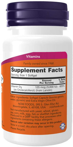 Now Foods Vitamin D3 5000 IU 240 softgels