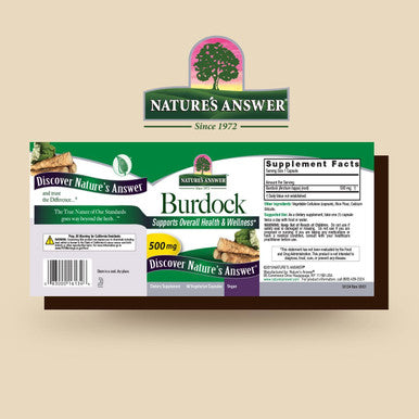Nature'S Answer Burdock Root 500mg 90-Capsules | Natural Detoxifier | Promotes Blood Circulation | Joint & Skin Support | Liver & Kidney Function | Gluten- Non-GMO Vegan | Single Count