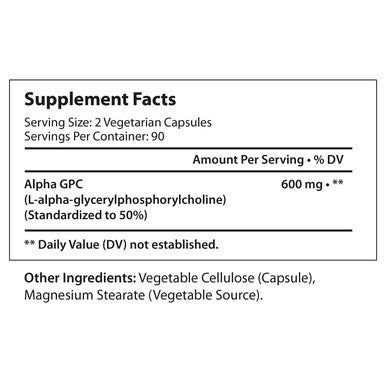 LongLifeNutri Alpha Gpc Choline Supplement 300Mg - 180 Vegetarian Capsules | Made In Usa | Cognitive Enhancer Nootropic | Supports Memory & Brain Function | Boosts Focus & Mood | 300 Mg Pure Powder Pills Complex
