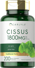 Carlyle Cissus Quadrangularis 1800mg | 200 Capsules | Traditional Herb Extract Supplement | Non-GMO and Gluten Formula