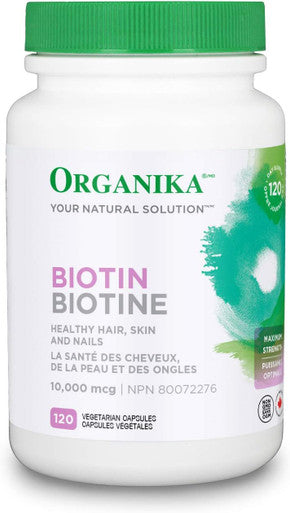 Organika Biotin 10,000Mcg- Healthy Skin, Hair, And Nail Support, High Potency- 120Vcaps