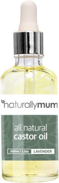 Naturallymum NaturallyMum Cold Pressed Castor Oil for Hair Skin Eyelashes Eyebrows and Nails | Pure Natural Serum with Vitamin E Oil | Glass Bottle with Dropper | Lavender | 100ml