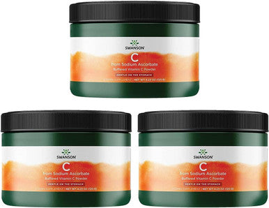 Swanson Buffered Sodium Ascorbate Vitamin C Powder 4.23 Ounce (120 g) Pwdr (3 Pack)