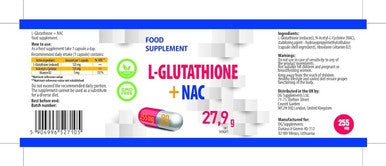 Hepatica L-Glutathione + Nac (N Acetyl Cysteine) 255Mg 90 Vegan Capsules, 3Rd Party Lab Tested, High Strength Supplement, Gluten And Gmo