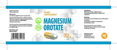 Magnesium Orotate 2000Mg Per Serving 120 Vegan Capsules, Certificate Of Analysis By Agrolab Germany, High Strength Supplement, No Fillers Or Bulkers, Gluten And Gmo