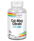Solaray Calcium & Magnesium Citrate 2:1 Ratio w/Vitamin D3 & K2 | Healthy Bone, Muscle & Nerve Support, 180ct, 30 Serv.