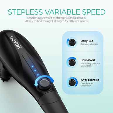 Back Massager Handheld For Muscles Relaxation, Percussion Massager For Pain Relief Deep Tissue,Variable Intensity With 5 Multi-Functional Heads For Neck, Shoulder, Legs Mh560, Black