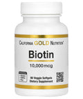 Biotin, 10,000 Mcg D-Biotin, For Healthy Hair, Nails & Skin, Non Gmo, Suitable For Vegetarians, Gluten Free, 90 Veggie Softgels