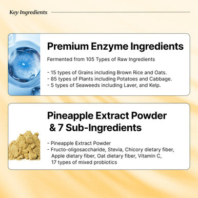 BB LAB Pineapple Enzyme Supplement Natural Digestive Enzymes with -Amylase Protease Bromelain Korea Formula Supports Carb & Protein Breakdown