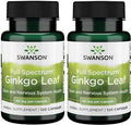 Swanson Full-Spectrum Ginkgo Leaf Brain Memory Support Nervous System Health 60 Milligrams 120 Capsules (2 Pack)