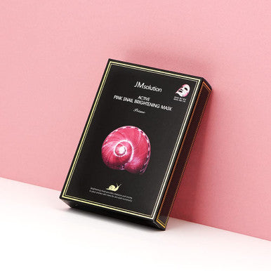 JM Solution Active Pink Snail Regenerating Korean facial Skin Care Mask -Vitamin B Bright Nourishing Glow Mask-10 sheets for all skin