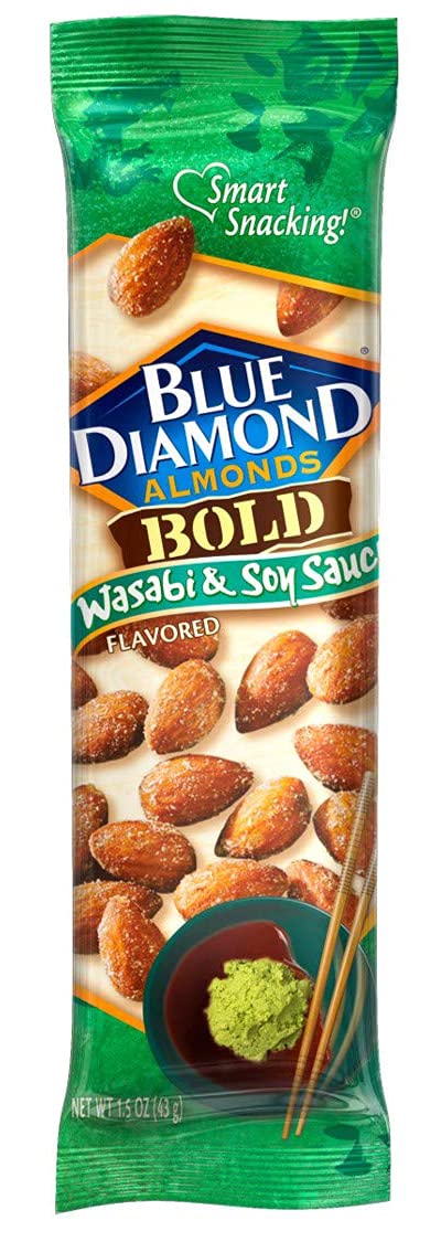 Blue Diamond Almonds, Smokehouse Flavored Snack Nuts, Single Serve Bags (1.5 Oz. Tubes, Pack of 12)