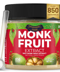 100% Monk Fruit Extract (90X Sweeter Than Sugar) Monk Fruit Sweetener No Erythritol, Sugar Substitute, Zero Calories, Zero Glycemic, Non-GMO, 25% Mogroside V - Transparency Foods (1.5oz, 850 servings)