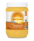 Nutiva Coconut Oil for Cooking and Baking - Butter Flavor Perfect for Making Movie Theater Popcorn, Baked Goods, Bread - Non-Dairy Alternative for Keto, Vegan, and Paleo Diets - 29floz