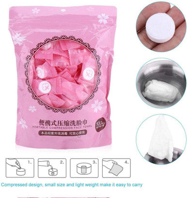 Compressed Towel, Disposable Non-Woven Fabric Compressed Mini Towel Face Cleaning Cloth for Travel,Tablet Towel Coin Tissue for Office, Restaurants, etc(100pcs)