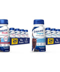 Ensure Plus Nutrition Shake 24 Count With 16 Grams Of Protein Meal Replacement Shakes 8 Fl Oz & Original Dark Chocolate Nutrition Shake | Meal Replacement Shake | 24 Pack