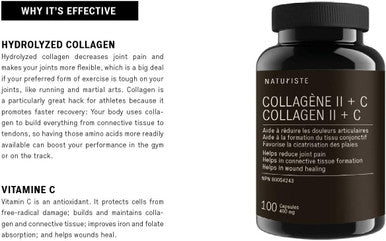 Hydrolyzed Collagen Peptide Supplement Tablets with Vit.C for Men and Women