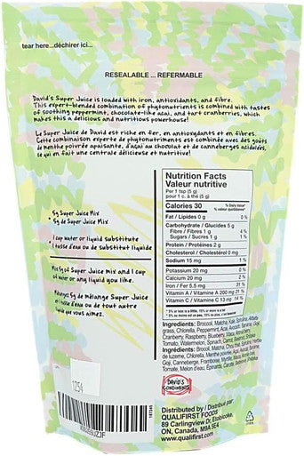David s Condiments Green Superfood Juice Powder - 250g | Morning Energy Boost From 22+ All Natural, Premium Ingredients Including: Matcha, Spirulina, Beetroot, Acai, Alfalfa, Maca, Aronia, Avocado, Goji