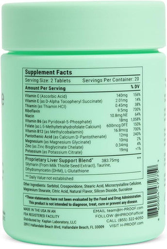 H PROOF The Anytime You Drink Vitamin 20 Servings Black Cherry