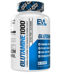Evlution Nutrition L-Glutamine 1000, 1g Pure L Glutamine , Post Workout, Nitrogen porter, Immune Support, Vegan, Gluten-Free, Veggie Capsules (60 Servings)