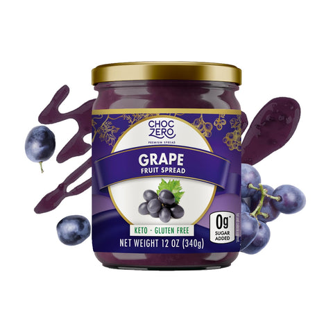 ChocZero Keto Blueberry Fruit Spread, No Added Sugar, Low Carb, All Natural Jam, Sweetened with Monk Fruit (1 jar, 12 oz)